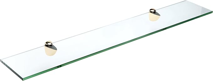 Spancraft Glass P-4.75x12-Brass Peacock Glass Shelf, 4.75" x 12" by Spancraft