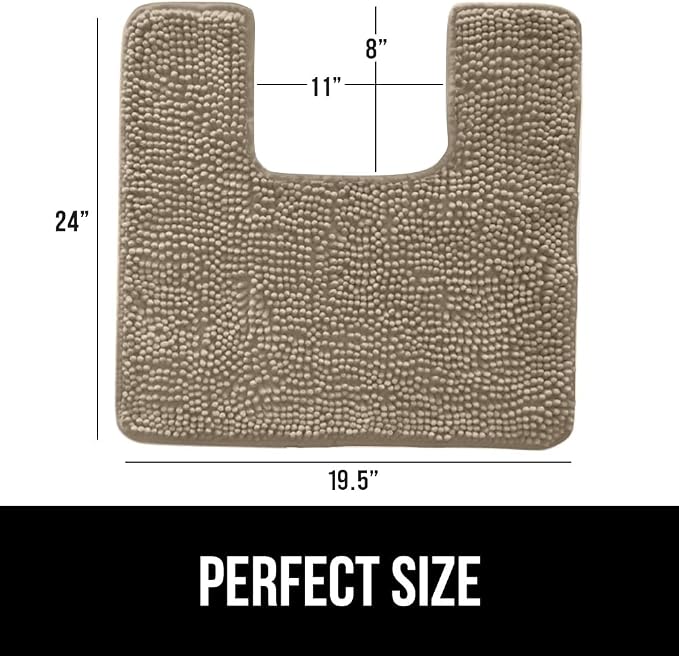 GORILLA GRIP Plush Absorbent Shaggy Chenille Bath Rug Mat - Image 2