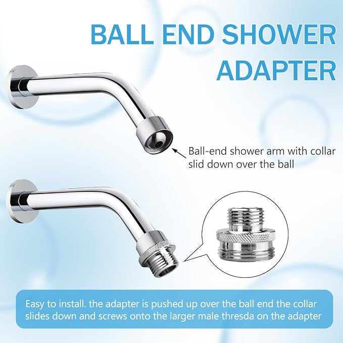 Ball End Shower Arm Adapter for Converting Old Fashioned Ball Shower Arm to - Image 3