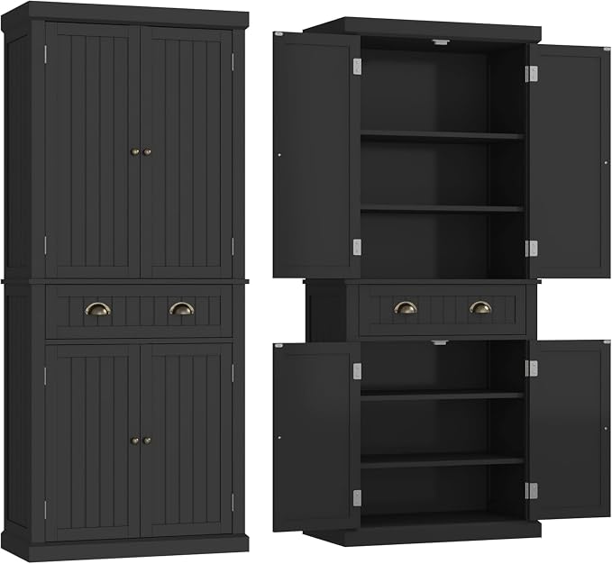 72" Kitchen Pantry, Tall Storage Cabinets by Ayiseedmid