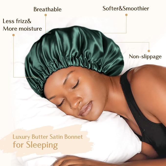 YANIBEST Adjustable Satin Bonnet Double Layer Hair Bonnet - Image 2