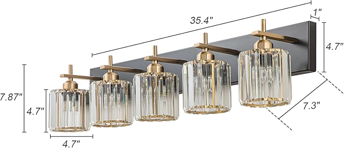 Modern Crystal Bathroom Vanity Lights, Crystal Wall Lighting - Image 4
