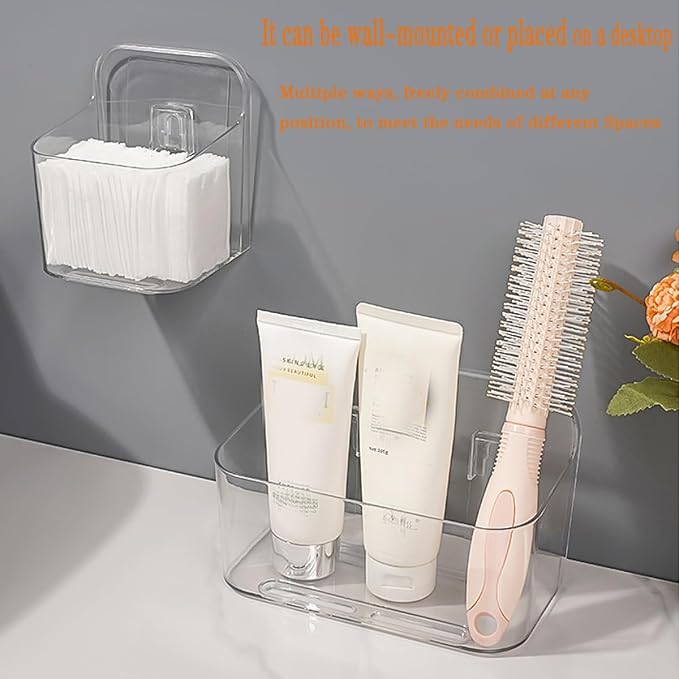 2pcs Adhesive Wall Mount Organizer Box, Acrylic Shelves - Image 6