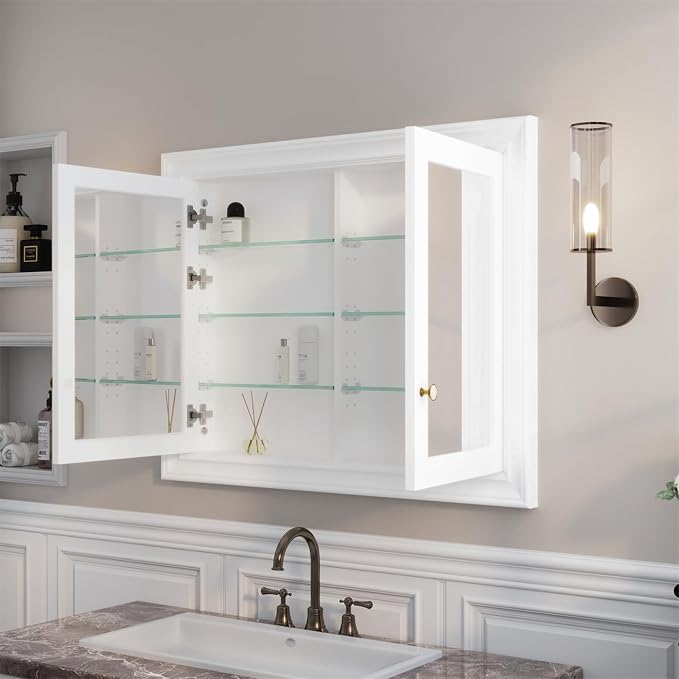 WELLFOR 40"x 32" Bathroom Medicine Cabinet - Image 9