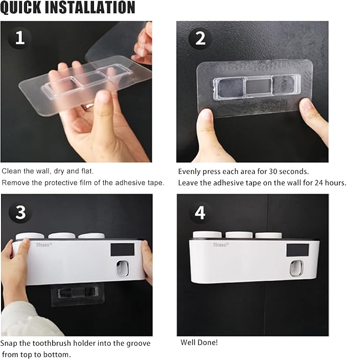 Toothbrush Cleaning Holder, Self Adhesive Toothbrush Holder - Image 7