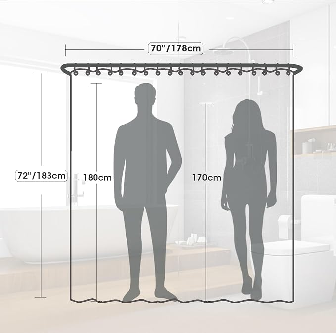 Plastic Shower Curtain Liner, Waterproof Printed PEVA Shower Curtain - Image 7