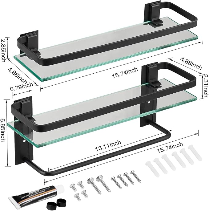 VOLPONE Glass Bathroom Shelf - Image 2