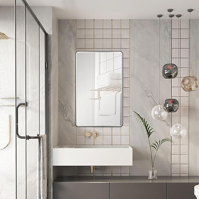 Black Bathroom Mirror Medicine Cabinet - Image 7