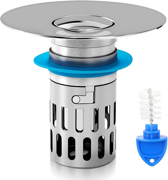 Upgraded Bathroom Sink Drain Strainer, Universal Stainless Steel Sink Stopper by Iopsk