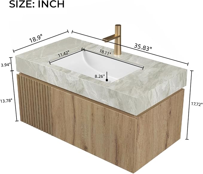 LKTART Floating 36 Inch Bathroom Vanity - Image 2