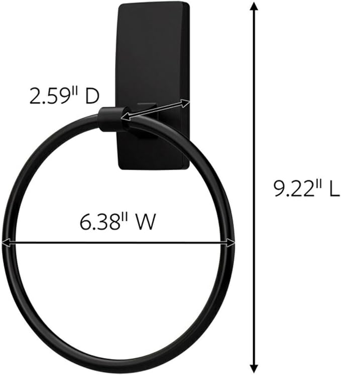 Command Hand Towel Holder Matte Black - Image 2