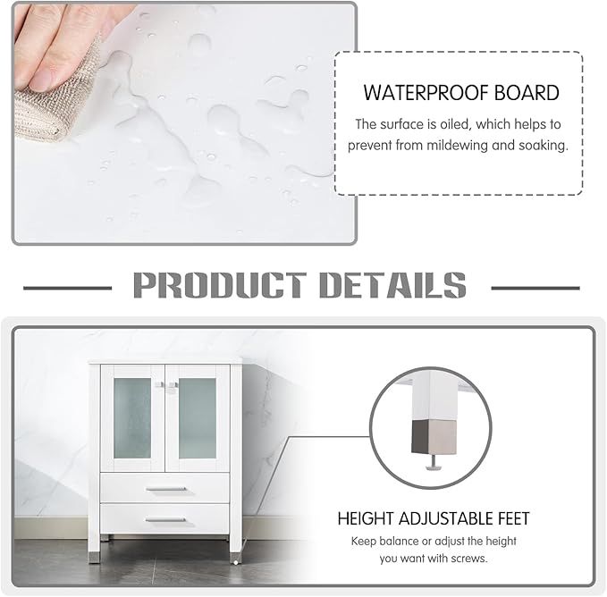 LUCKWIND 48" Bathroom Vanity Sink Combo, 24-inch Main Cabniet - Image 6