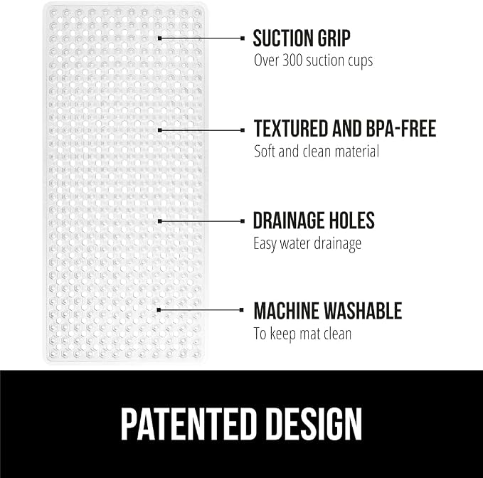 GORILLA GRIP Patented Bath Tub Shower Mat, 2 Pack, Machine Washable Bathtub - Image 2
