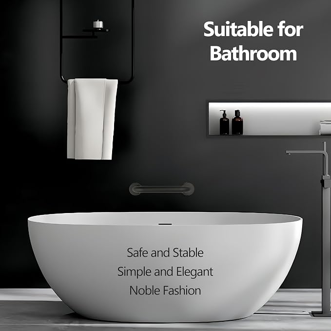 Shower Grab Bar, 2 Pack 32 Inch Black Bathroom Grab Bar, 1.25" Diameter - Image 6