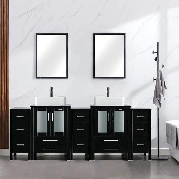 eclife 84" Modern Bathroom Vanity Sink Combo Freestanding Cabinet by eclife