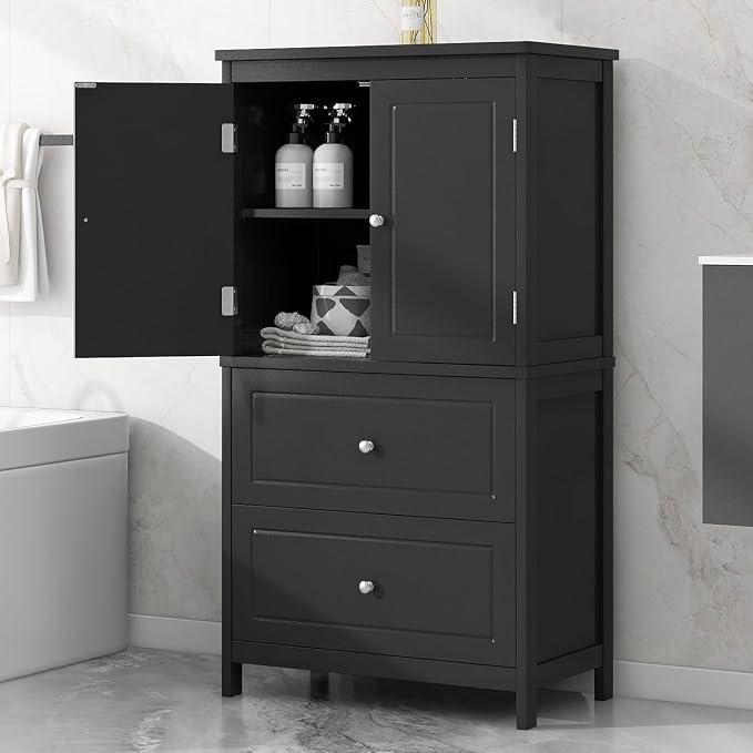 Tall Wide Storage Cabinet, Wood Kitchen Cabinet by Virubi