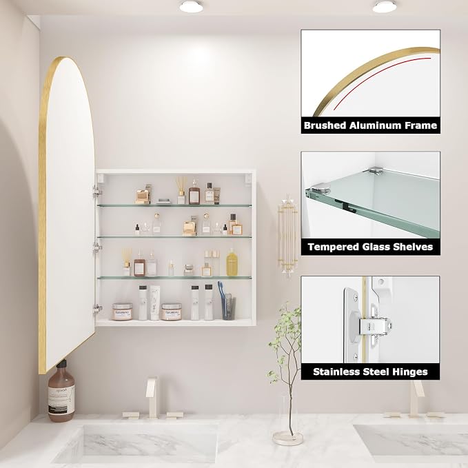 FKWin Gold Bathroom Medicine Cabinet - Image 4