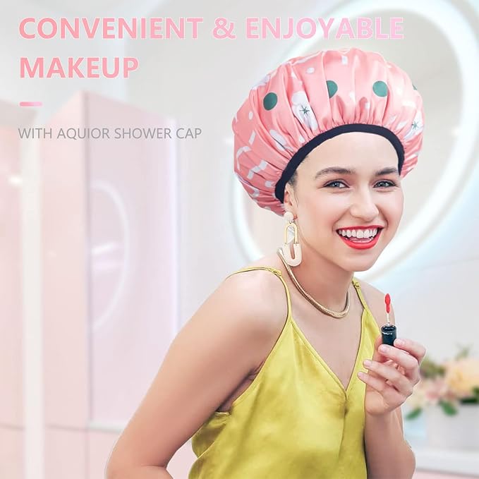 Aquior Shower Cap, Extra Large Triple Layer Bathing Cap - Image 6