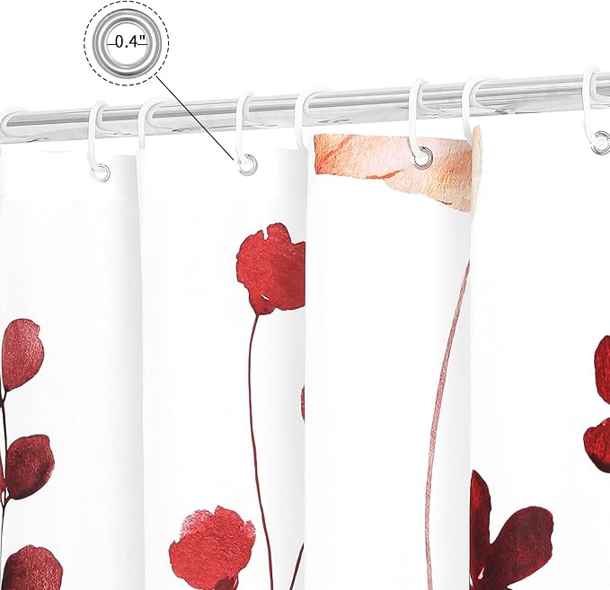 Gibelle Watercolor Floral Shower Curtain, Modern Minimalist Waterproof Fabric - Image 5