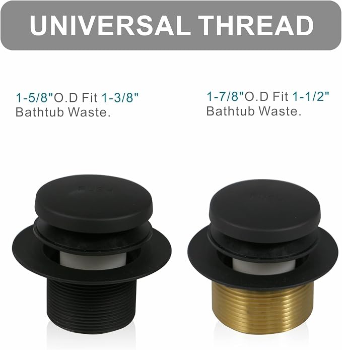 Black Bathtub Drain Tip Toe Tub Conversion Kit, Replacement Bath Tub Drain Trim - Image 3