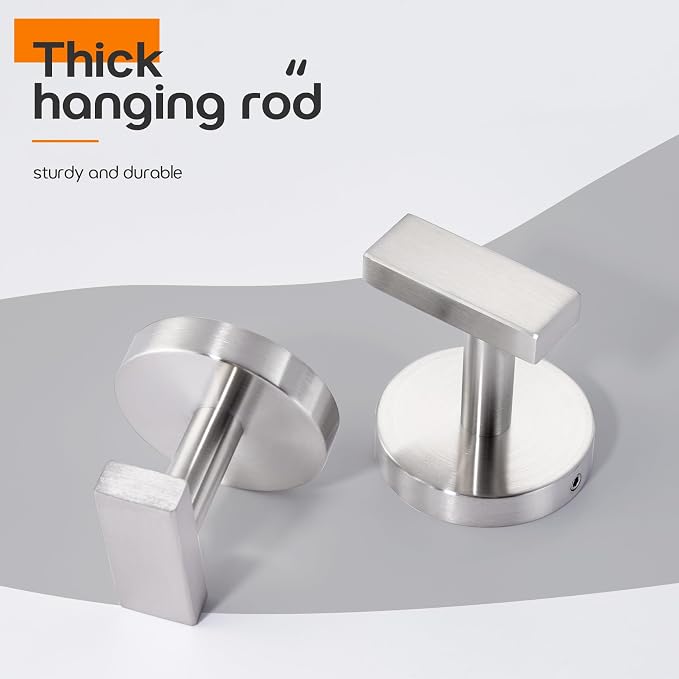 Robe Hook Brushed Nickel Bath Towel Hooks Stainless Steel Wall Hooks - Image 7