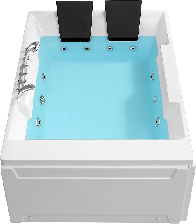 Empava 72" x 48" Whirlpool Tub, 2 Person Jetted Bathtub, Hydro Massage & - Image 13
