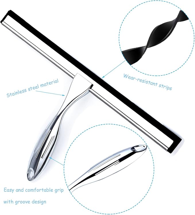 Shower Squeegee for Glass Doors, 12 Inches Bathroom Squeegee - Image 3