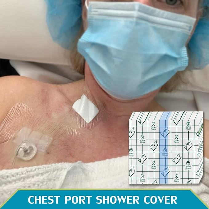 50 Pcs Chest Port Shower Cover Waterproof Adhesive Bandage Protector 4 x 4 Inch - Image 2