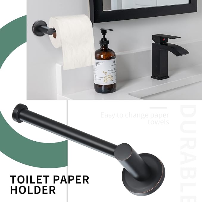Oil Rubbed Bronze Bathroom Hardware Set 4 Piece Towel bar Adjustable Expandable - Image 4