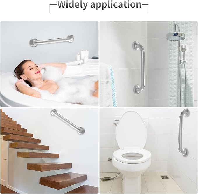 2 Pack 12 Inch Grab Bars for Bathtubs and Showers, Anti Slip Shower Grab Bars - Image 4