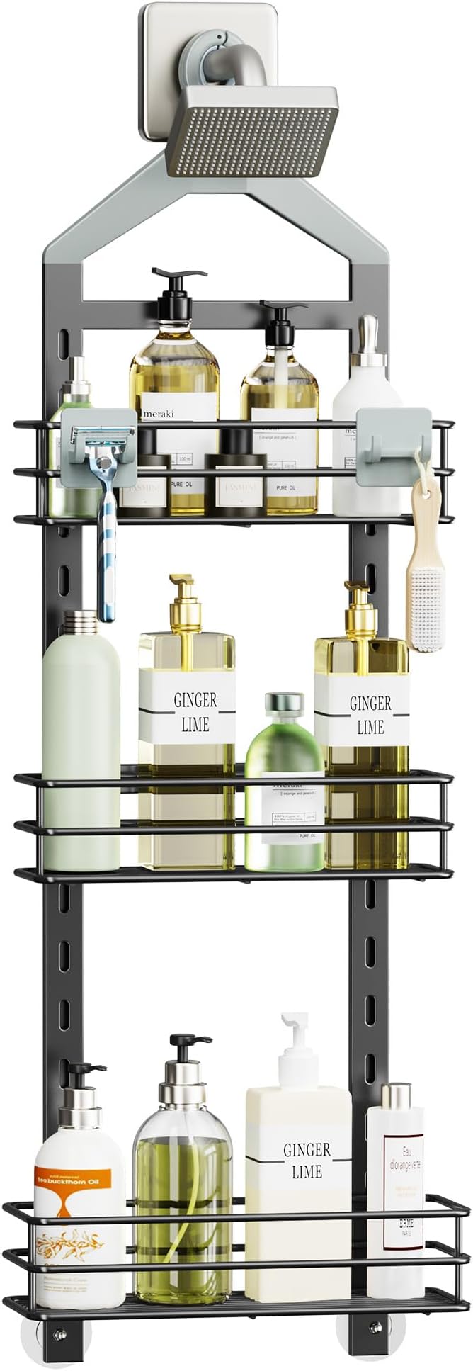 Orimade Adjustable Anti-slip Shower Caddy over Head, Rustproof Bathroom Hanging by Orimade