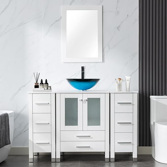 LUCKWIND 48" Bathroom Vanity Sink Combo, 24-inch Main Cabniet by LUCKWIND