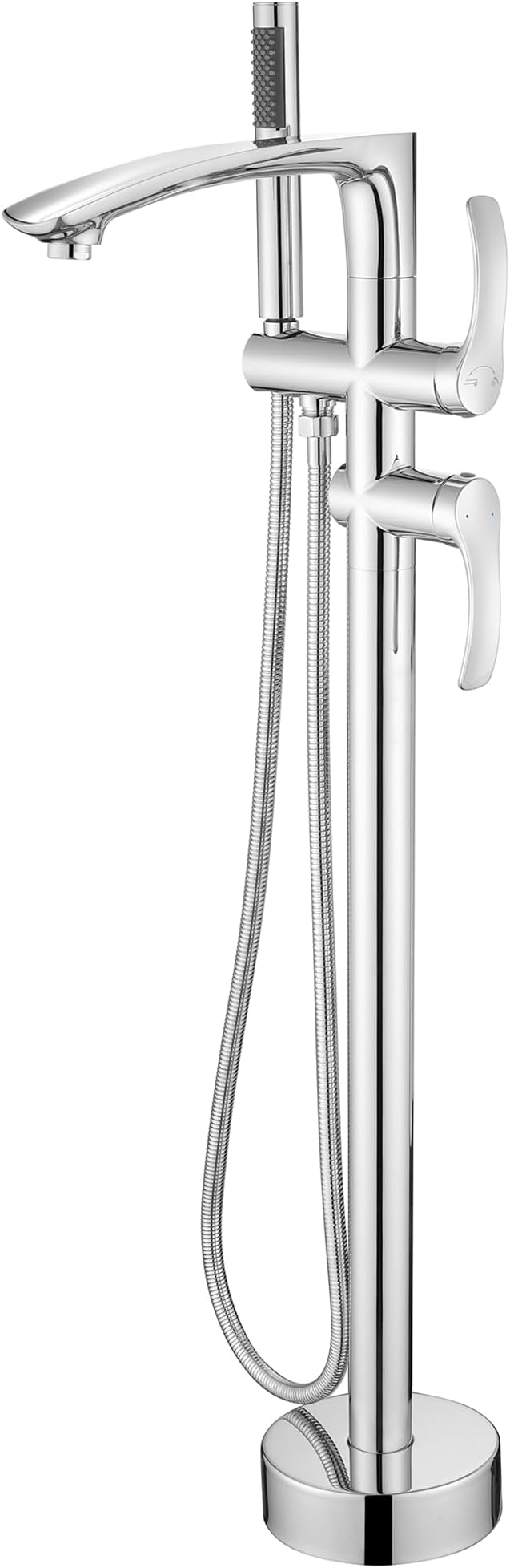 Free Standing Bathtub Faucets, Shiny Chrome Stainless Steel Floor Mount Tub by JXMMPFaucet