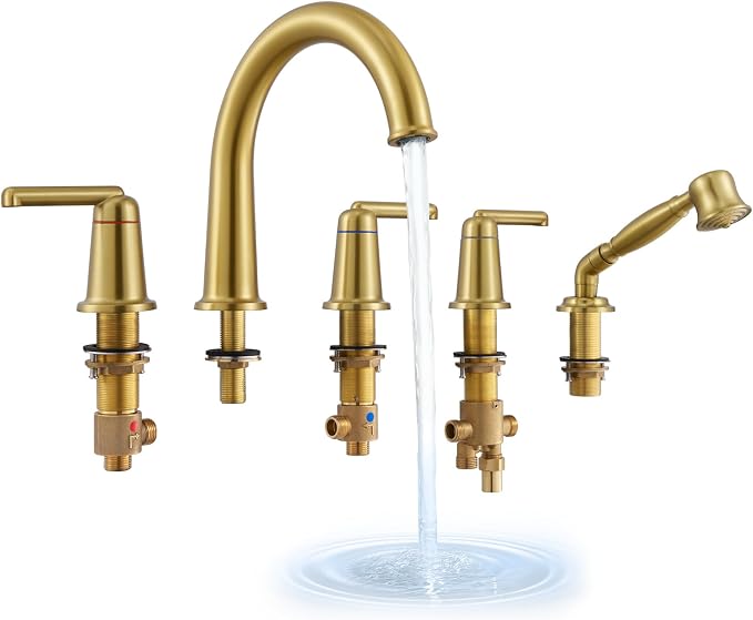 Roman Tub Faucet Set with Hand Shower, KRUZOO Bathtub Faucet Set Trim Kit with by KruzooSanitaryWare