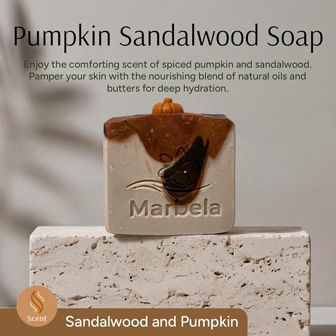 Marbela Cosmetics Pumpkin Sandalwood Handmade Soap Bar - Image 2