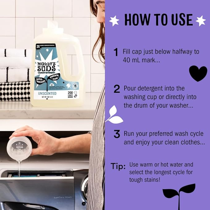 Molly's Suds Liquid Laundry Detergent | Clean Laundry Detergent Soap - Image 4
