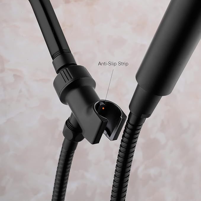 Universal Black Shower Head Holder, Adjustable Arm Mount Bracket - Image 3