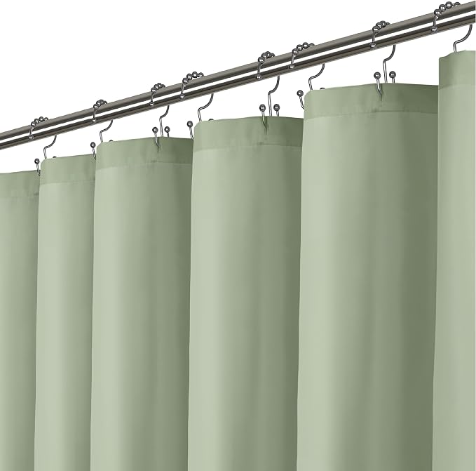 LiBa Green Shower Curtain, Water Repellent Shower Curtain, Decorative Bathroom by Liba