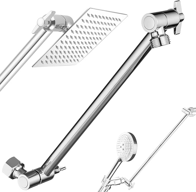 Adjustable Shower Head Extension Arm, Shower Arm Extender by inwindrain