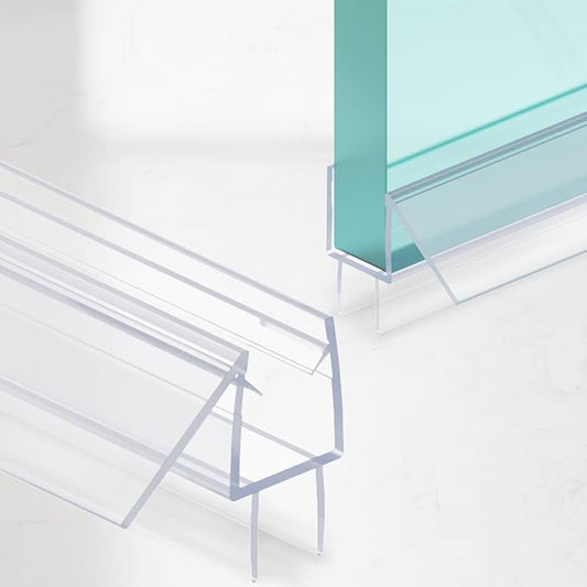 2-Pack Shower Door Bottom Seal, Ultra Clear Glass Shower Door Seal Strip by AquivaCoast