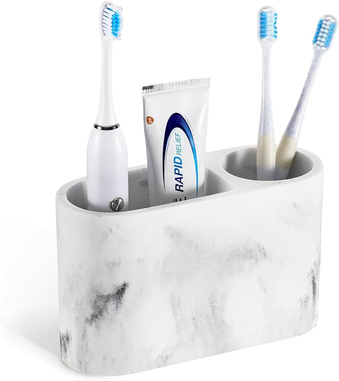Luxspire Toothbrush Holder, 2 Slots Toothbrush and Toothpaste Holdersfor by Luxspire