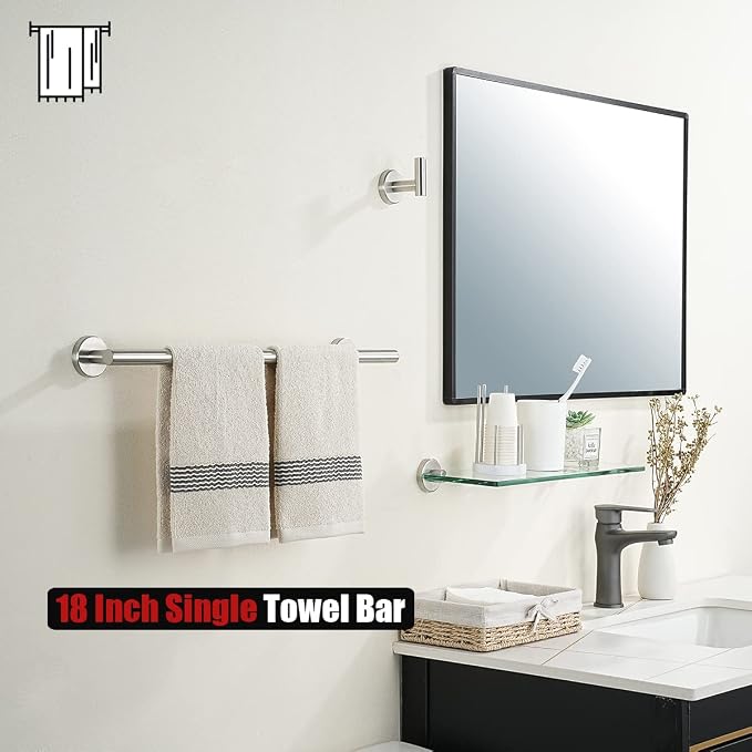 JQK Bath Towel Bar, 20.5 Inch 304 Stainless Steel Thicken 0.8mm Towel Rack - Image 5