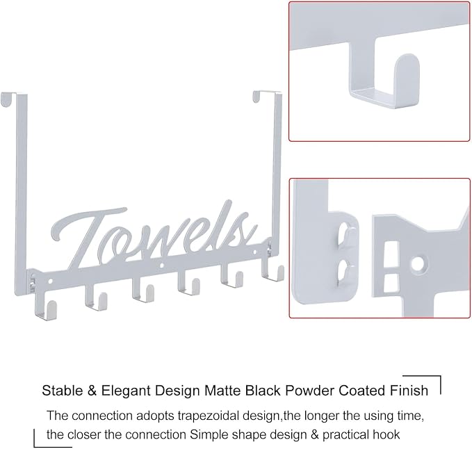 Over The Door Hooks, Towel Rack - Image 3