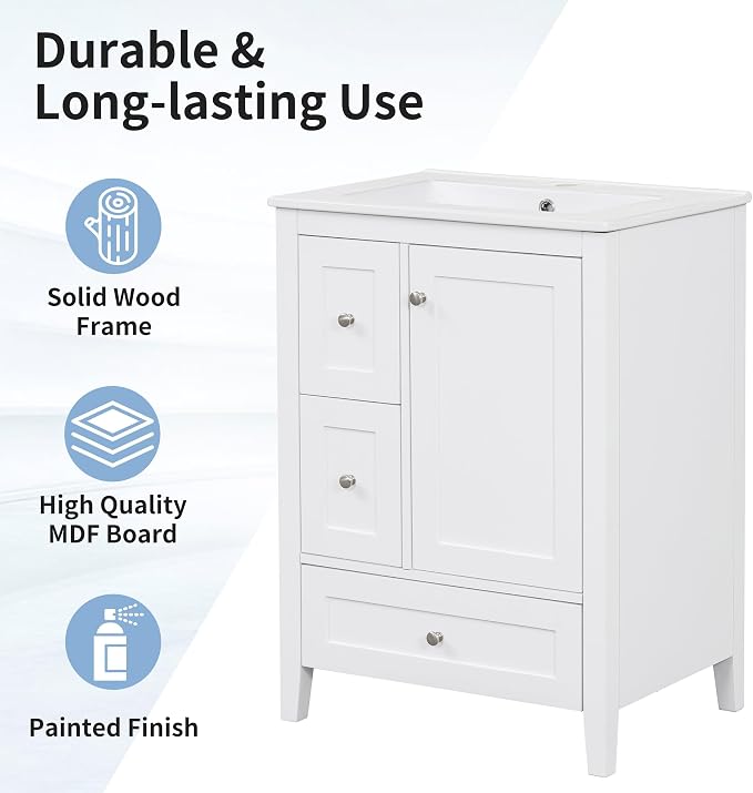 Harper & Bright Designs 24" Bathroom Vanity - Image 7