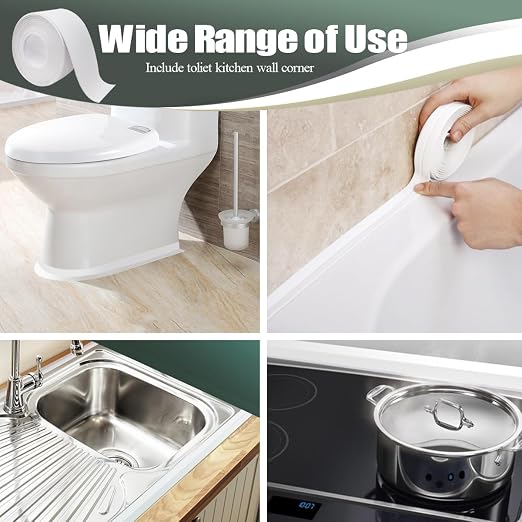 Caulk Tape - 2 Roll Waterproof Bathroom Caulking Tape - Image 4
