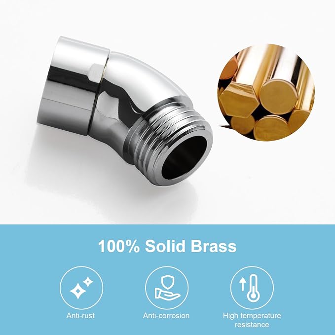 OFFO Shower Head Elbow Adapter, All Metal Handheld Shower Head Elbow Adapter - Image 4