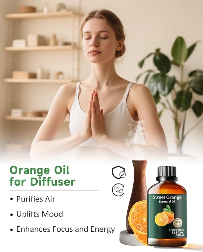 Orange Essential Oil Pure, Mumianhua Natural Sweet Orange Oil - Image 2