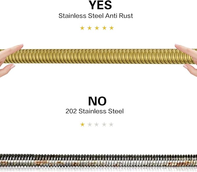 RUMOSE 79 inches Shower Hose Extra Long Stainless Steel Shower Tube Attachment - Image 4