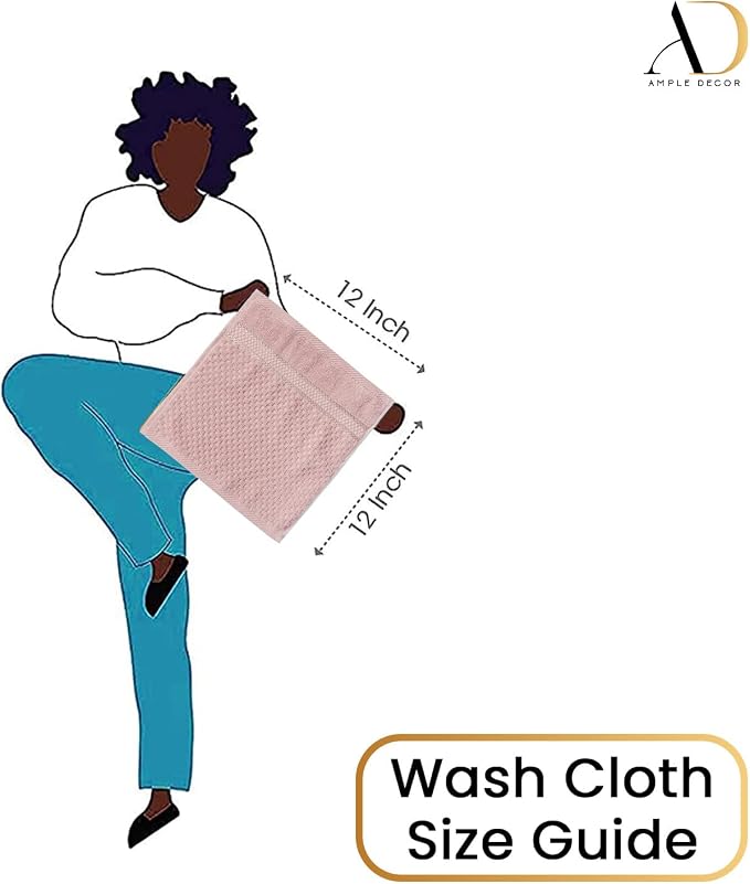 Ample Decor 100% Cotton Washcloths Set of 20 - Image 5