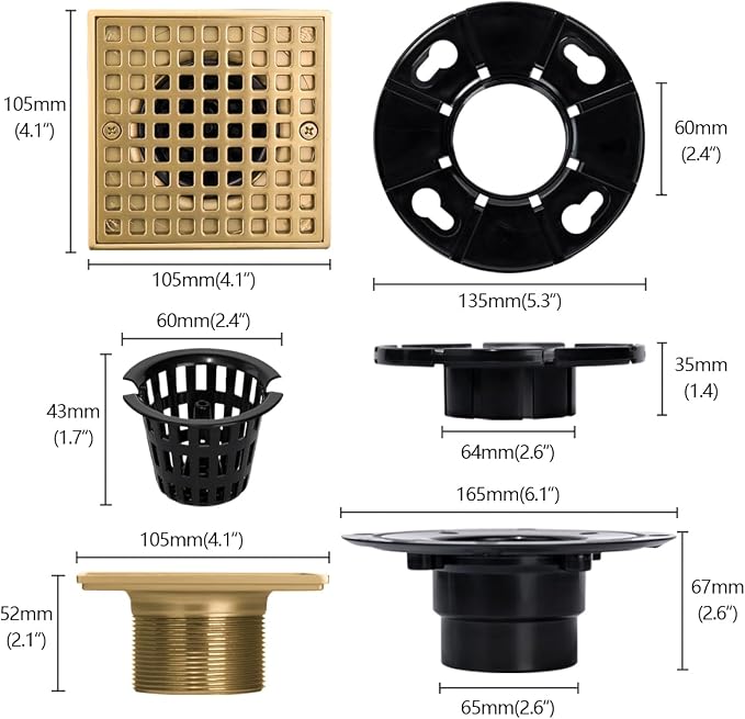 Uni-Green Champagne Bronze Shower Drain 4-1/4 Inch - Image 3